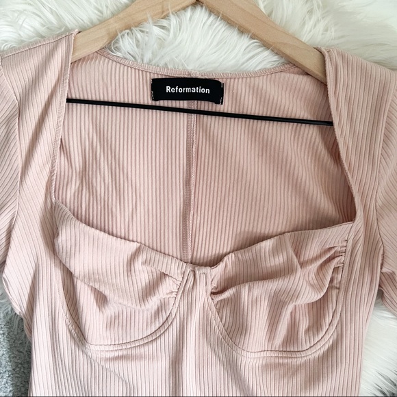 Reformation Pink Corset Cut Top size medium - Picture 5 of 6